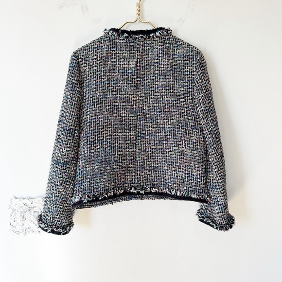 J. Crew Lady Tweed Jacket Black Rainbow Metallic Fringe Blazer 6 - Picture 11 of 11